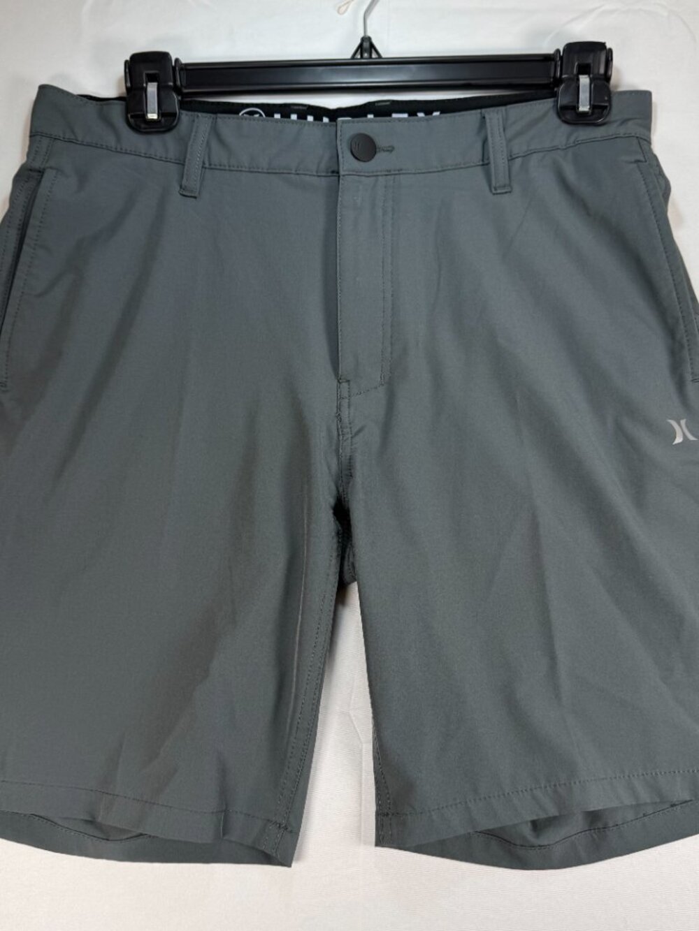Hurley Hybrid Walk Shorts Gray Size 34 Stretch Quick Dry Boardshorts 9" Inseam